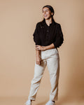 Pantalón recto de algodón color crudo para mujer - Velora
