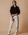 Pantalón cigarette de punto milano negro para mujer - Velora